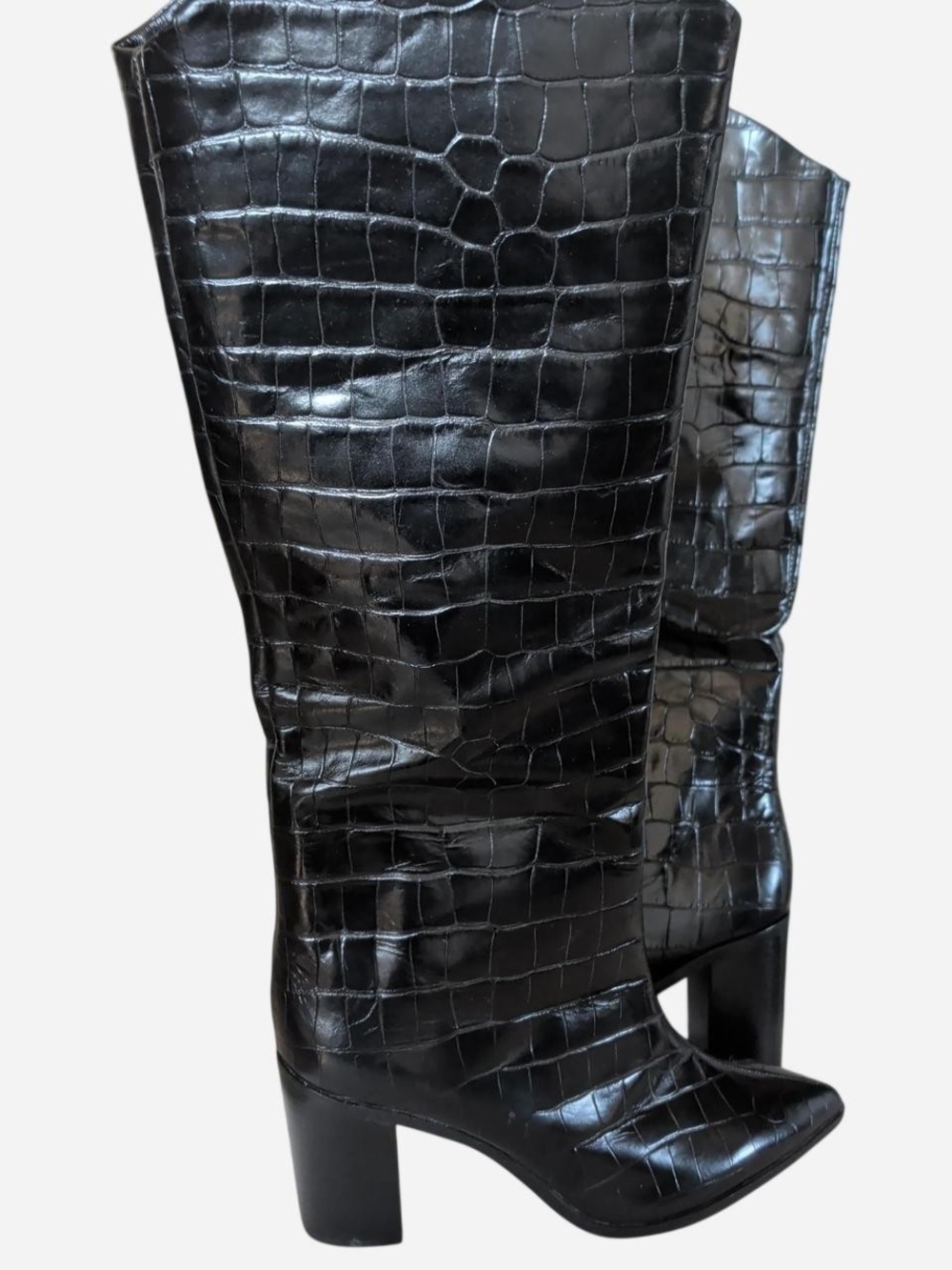 Schutz's Analeah Croc-embossed - Women's Stylish Block Heel - Picture 4 of 7